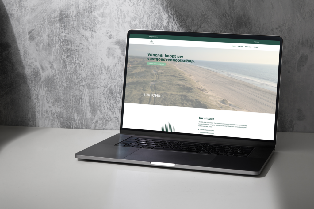 Laptop met website preview van Winchill